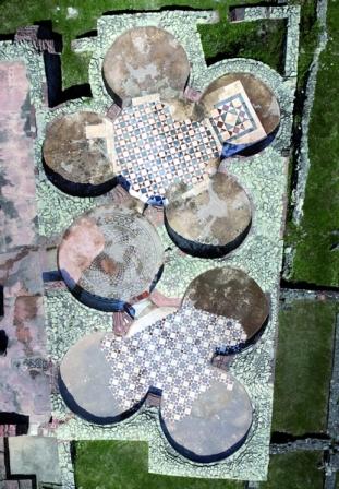 An aerial view of the beautiful floor decoration.