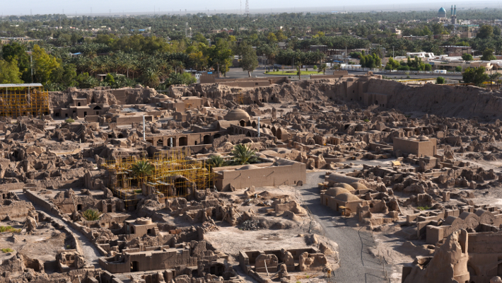 View of the building site of the Sistani House in the Bam Citadel.