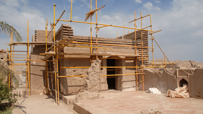 Rebuilding work on the Sistani House.