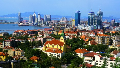 The Chinese port city of Qingdao.