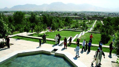 Mughul-era water channels in the Garden’s central axis.